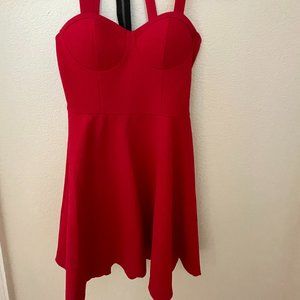 Red Material Girl Mini Dress